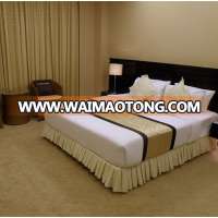 pleats around Polyester hotel bed skirt, hotel bed skirting