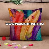 Colorful Feather Throw or Bed Cushion