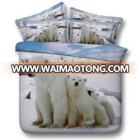 Beautiful Polar Bear family in the wild 3d Hd digital Animal bedding set